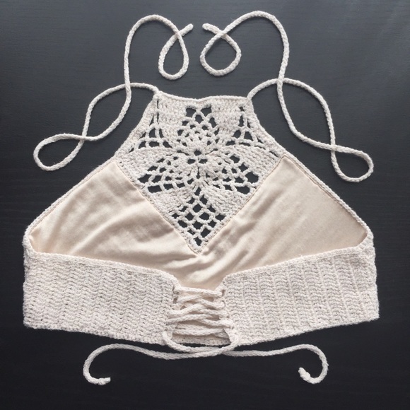 •HP!• High Neck Halter Crop Top Festival Bralette - Picture 3 of 8